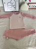 wua·wua嬰兒衣服春秋兒童套裝德絨打底衣保暖內衣分體上衣褲子睡衣秋冬季 西柚粉-升級感溫標 90 （建議18-26斤） 曬單實(shí)拍圖