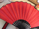 隨燦紅色絹布空白灑金扇子舞蹈酒吧蹦迪扇子題字書法扇男文玩繪畫扇面 絹布【紅色】灑金款【10寸】 曬單實(shí)拍圖
