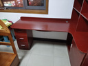 巧諾飛花書(shū)桌書(shū)架組合轉角電腦桌臺式書(shū)柜一體臥室拐角學(xué)生學(xué)習桌木質(zhì)書(shū)臺 柚木色160*110上帶門(mén)主機款+角柜 曬單實(shí)拍圖