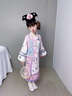 G.DUCK KIDS女童漢服春夏裝長袖兒童旗袍格格裝公主古裝中國風清朝民族風演出 粉色 90碼建議80-90cm1歲半-2歲cm 曬單實拍圖