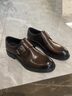 VOLO犀牛男鞋搭扣孟克鞋商務(wù)正裝皮鞋英倫風(fēng)德比鞋紳士透氣休閑皮鞋男 棕色 【小牛皮】 42 曬單實(shí)拍圖