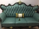 伯爵华府 沙发 欧式沙发组合 客厅实木真皮沙发雕花大户型 欧美别墅沙发 HT-8052沙发/双人位(蓝绿) 实拍图
