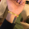 兆亮黃金手鏈足金泰國龍頭扣黃金手鏈男士霸氣時(shí)尚 送男友情人節禮物 泰國手鏈：13.71克 長(cháng)18cm寬7mm 曬單實(shí)拍圖