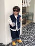 RB KIDS童裝男童套裝2025春秋新款中小童帥氣休閑牛仔兒童三件套 休閑三件套藍(lán)色 100  (建議身高90-100cm) 曬單實(shí)拍圖