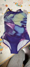 TOSWIM拓勝女士泳衣連體三角細肩帶顯瘦遮肚溫泉游泳衣女 幻彩紫夢(mèng)M 曬單實(shí)拍圖