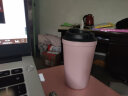 artiart 咖啡杯便携随手杯不倒塑料水杯防漏随身杯防烫杯子男女款咖啡杯 淡粉色 实拍图