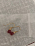 若華（RUOHUA）樂畔 刻面紅寶石耳環(huán)女黃18K金短款耳鉤生日禮物送女友禮物 【紅寶石】18K金耳環(huán)  5~6mm 曬單實(shí)拍圖