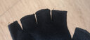 糜嵐手套保暖男半截秋冬男半指露指半截手套防寒學(xué)生打寫(xiě)字觸屏毛線(xiàn)手 純黑色1雙 曬單實(shí)拍圖