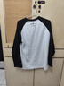 BJHG不計后果 美式T恤男女春季潮牌純棉長(cháng)袖插肩袖寬松體恤衫百搭上衣 黑花灰 M 曬單實(shí)拍圖