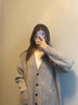 CTOX灰色中長(cháng)款毛衣外套女秋冬外搭日系慵懶復古奶系穿搭軟糯針織開(kāi)衫 灰色 M    95-105斤 曬單實(shí)拍圖