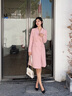 AD洋氣粉色職業(yè)連衣裙女秋季新款九分袖西服裙通勤OL正式場(chǎng)合裙子 長(cháng)袖款連衣裙 S 曬單實(shí)拍圖