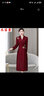 皮爾卡丹（pierre cardin）喜婆婆婚宴時(shí)尚兩件裝2025春秋新品丈母娘高貴優(yōu)雅裝禮服時(shí)尚 酒紅色 套裝 2XL （適合125-135斤） 曬單實(shí)拍圖