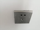歐普（OPPLE）開關(guān)插座一開五孔5孔面板多孔USB86型暗裝墻壁無框大板W17金Z 16A三孔 曬單實拍圖