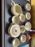凝雅米黃輕奢汝窯功夫茶具套裝陶瓷手抓茶壺蓋碗茶杯茶盤(pán)高檔家用中式 手抓和煦套組-6杯茶寵 曬單實(shí)拍圖