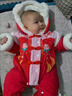 迪士尼（Disney）嬰兒冬款加絨加厚連體衣過(guò)年服寶寶過(guò)年紅色喜慶拜年爬服棉哈衣 加厚紅色【蝴蝶】新年裝 66cm 曬單實(shí)拍圖