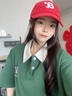 QGFpolo領(lǐng)短袖女夏季寬松刺繡重磅純棉t恤學(xué)院風(fēng)撞色潮牌半截袖體恤 白色 M 曬單實拍圖