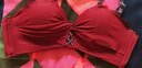 莫代爾本命年內(nèi)衣女小胸聚攏顯大加厚bra收副乳紅色結婚新娘文胸罩套裝 紅色套裝 L 【36/80 AB】 曬單實拍圖