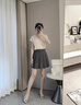 ELLE【學(xué)院百褶裙】灰色高腰顯瘦半身裙女2025春季新款小個(gè)子短裙 深灰 S 曬單實(shí)拍圖