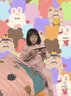 富朵兒童睡衣女童純棉磨毛絨布套裝韓版春秋女孩空調(diào)服寶寶男孩家居服 粉色草莓格子 140 曬單實拍圖