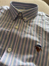 Colombass純棉條紋襯衫男長(cháng)袖修身免燙加大碼男士全棉牛津紡商務(wù)休閑襯衣 PL116藍紅條紋 41/XL 曬單實(shí)拍圖