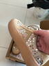 快樂瑪麗（J&M）德訓(xùn)鞋女春季厚底亮片阿甘鞋復(fù)古百搭運動休閑鞋女 杏色 36  曬單實拍圖