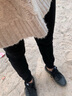 唐獅（TonLion）2021打底褲女外穿褲高腰小黑褲鉛筆小腳緊身 黑色無(wú)絨/一批 M  曬單實(shí)拍圖