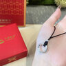 中國黃金（CHINA GOLD）999足銀平安扣吊墜好運福氣項鏈情侶款七夕生日禮物女送女友男友 平安扣項鏈【黑繩-情侶款】 曬單實拍圖