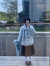格邏恩（GELUOEN）小個(gè)子羽絨棉服女2024新款韓系寬松牛角扣棉衣面包服冬季加厚外套 淺藍(lán)色 均碼（可備注碼數(shù)） 曬單實(shí)拍圖