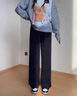 浪莎闊腿褲子女秋冬季2024新款寬松直筒燈芯絨運動(dòng)棉褲加絨衛褲 黑色 1條 L 曬單實(shí)拍圖