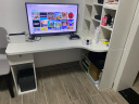 百客乐 电脑桌台式书桌书柜组合转角书桌学习桌带书架写字桌子-KLSZ2 正白色 B款1.4m加厚全封边 实拍图