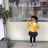 mlgt kids童裝女童毛衣秋季新款純色寶寶上衣兒童針織衫半高領(lǐng)假兩件 黃色 100cm 曬單實(shí)拍圖
