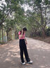 雋裳高端銅氨絲冰絲直筒褲女夏季薄款寬松顯瘦休閑高腰闊腿褲精品女褲 黑色【加長(zhǎng)】 2XL 適合135-150斤 曬單實(shí)拍圖