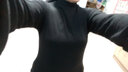 咪小主 德絨半高領(lǐng)打底衫女磨毛內搭秋冬帶字母保暖t恤長(cháng)袖上衣新款洋氣 黑色 3XL碼建議145-160斤 曬單實(shí)拍圖