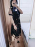 薇洛萱2025夏季新款連衣裙女裝鏤空網(wǎng)紗拼接收腰顯瘦中長款夏天裙子8070 圖片色 XL 建議115-130斤 曬單實(shí)拍圖