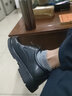戈耐商務(wù)休閑鞋子皮鞋男士真皮透氣春秋季內增高鞋子工裝大頭圓頭男鞋 黑色 真皮款 40 曬單實(shí)拍圖