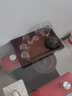 美斯尼 耐熱玻璃品茗杯錘紋玻璃小品杯加厚帶把主人杯功夫茶道茶具配件 6只裝（黃把） 曬單實(shí)拍圖