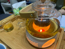 藏白 玻璃茶具套裝 可蠟燭加熱花茶壺家用過濾耐高溫花草水果功夫茶杯整套 01款1000ml提梁壺+陶瓷底座+6直把杯+托盤 曬單實拍圖
