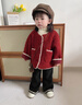 班喜迪女童套裝秋冬款新款兒童外套毛衣褲子新年冬裝寶寶衣服過(guò)年拜年服 紅色 90 曬單實(shí)拍圖