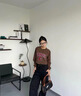 Charlie Luciano標識抽繩衛(wèi)衣秋季新款894199情侶男女同款百搭休閑cl上衣男潮 棕色 L 曬單實拍圖
