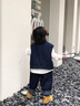 RB KIDS童裝男童套裝2025春秋新款中小童帥氣休閑牛仔兒童三件套 休閑三件套藍(lán)色 100  (建議身高90-100cm) 曬單實(shí)拍圖