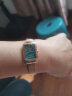 罗西尼生日礼物官方新款女表皮带手表时尚复古方形小绿表防水石英女表 孔雀绿钢带D 实拍图