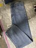 箋羅 牛仔褲男垂感秋冬季加絨韓版潮流寬松闊腿褲直筒褲休閑百搭褲子 常規(guī)淺藍色 M 曬單實拍圖