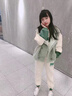 童嘜屋三件套童裝女童套裝中大兒童秋冬運(yùn)動(dòng)休閑衛(wèi)衣加絨加厚馬甲小女孩 綠色 130（建議身高120cm） 曬單實(shí)拍圖