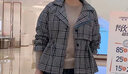 拉夏貝爾（La Chapelle）短外套女裝2025年春秋季新款上衣小個(gè)子小香風(fēng)外套衣服毛呢大衣女 灰色 XL 曬單實(shí)拍圖