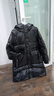 羞致（xiuzhi）黑色免洗亮面羽絨服女中長(cháng)款2025冬季新款寬松加厚時(shí)尚高級感外套 黑色 S 90-128斤以?xún)却?曬單實(shí)拍圖