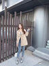 她芙（tafu）風(fēng)衣女2025年春秋新款韓版時(shí)尚休閑氣質(zhì)系帶顯瘦外套長(zhǎng)袖小個(gè)子 卡其色 S 曬單實(shí)拍圖