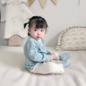 七樂豆嬰兒春秋冬款毛衣開衫男寶寶衣服秋季外套幼兒秋天針織衫秋裝上衣 淺藍 80 cm 曬單實拍圖