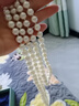 Qlady長(cháng)款珍珠項鏈女款高級輕奢小眾毛衣鏈掛件吊墜時(shí)尚配飾生日禮物 白色 曬單實(shí)拍圖