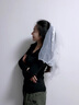 皓梵潔頭紗領(lǐng)證求婚布置道具拍照婚紗短紗結(jié)婚新娘頭戴頭飾白色簡約中式 韓風(fēng)拍照儀式感網(wǎng)紅白色雙層頭紗 曬單實拍圖