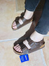 BIRKENSTOCK勃肯德國進口男女款牛皮革舒適軟木Milano系踝涼鞋 女款棕色0034103 38 曬單實拍圖